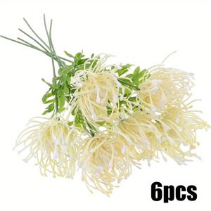 TEMU 6pcs 리얼한 인공 동백꽃 꽃다발 DIY 탁상 중앙 장식 결혼식, 묘지, 추수감사절 장식용 플라스틱, 전기나 배터리 필요 없음.