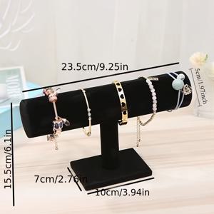 TEMU 1/2/3단 벨벳 보석 전시대 - 대리석 느낌 베이스, 멀티 티어 조각품 & 시계 홀더, 화장대용, 드레서, 살롱, 부티크 홈 데코 액세서리 선반 (화이트/블랙), 우아한 디자인, 소프트 텍스처 마감, 안정적인 구조, 보석 타워