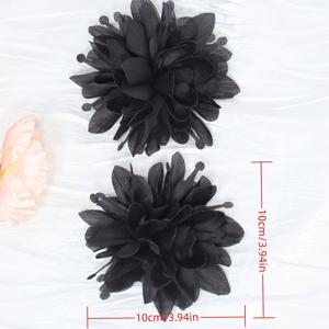 TEMU 블랙 로즈 플라워 슈 챠름, 탈부착 가능한 DIY 멋진 우아한 슈 액세서리 클립, 힐 & 샌들용 폴리에스테르 슈 장식, 파티 & 데이트 슈용 여성 슈 장식 - 한 쌍