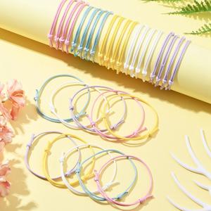 TEMU 30pcs 우아한 간단한 조절 가능한 왁스 폴리에스테르 브레이드 코드 브래지렛, 직조 스타일, 일상 및 선물 기회, 모든 계절