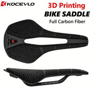 TEMU KOCEVLO R4 3D 프린팅 카본 파이버 자전거 안장 - 편안함과 통기성을 위한 중공 디자인, 조절 가능한 클램프가 있는 인체공학적 MTB 및 로드 사이클링 시트, 블랙, 다용도 자전거 안장 | 에어플로우 디자인이 적용된 경량 자전거 좌석