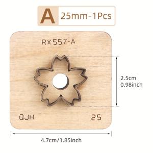 TEMU 1pc QJH 고탄소강 사쿠라 꽃 절단 모양, DIY 가죽 공예용 5잎 체리 꽃 디자인, 날카로운 칼날, 가방 패던트 및 귀걸이용 이상적인 선택, 특별한 선물 아이디어