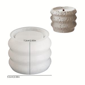 TEMU DIY 원형 돌 무늬 아로마테라피 캔들용 실리콘 레진 몰드 - 러스틱 홈 데코, 캔들 항아리, 석고 클레이 주조, 다육 식물 화분 몰드 - 따뜻한 오렌지, 화이트, 레드 질감 디자인, 캔들 몰드 실리콘