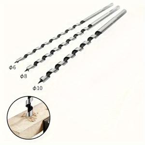 TEMU 6-10mm 목공 드릴 비트 세트, 목공용 깊은 구멍 뚫기, 홈 및 목공 DIY 애호가에게 적합한 목공 비트, 나무의 깊은 구멍에 사용되는 우수한 선물이자 실용적인 도구
