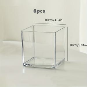 TEMU 4/6/8/10pcs 사각 아크릴 화분 직경 2.36