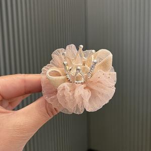 TEMU 1개 프린세사 크라운 헤어 클립, 달콤한 미니 레이스 왕관 헤어 액세서리, 생일 파티-모든 계절용