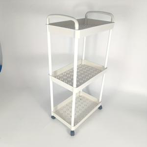 TEMU 메쉬 빈이 있는 3단 화이트 플라스틱 수납 카트 - 내구성 있고 이동하기 쉬운 다층 주방/욕실/침실 정리함 - 가벼우면서도 다양한 디자인의 욕실 정리 및 보관용품