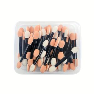 TEMU 50개입, 양면 아이섀도 브러쉬, 발렌타인데이 및 새해 선물용 일회용, 아이섀도 브러쉬 세트, 스펀지 브러쉬, 스펀지 브러쉬, 여성과 소녀를 위한 아이 메이크업 브러쉬