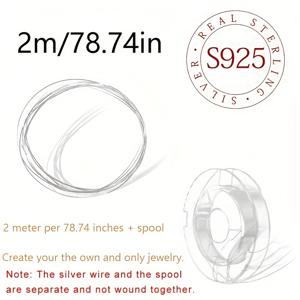 TEMU S925 실버 와이어 DIY 만들기, 78.74in/59.06in/19.69in 다형 크기 보석 금속 와이어, 0.3mm 두께 실버 라인, 투명 라인 스플과 함께, 보석 DIY와 손수작업 애호가를 위한 적합한 제품, 귀걸이, 반지, 팔찌, 목걸이에 적합, 휴일 손수작업 선물에 적합|은목걸이