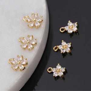 TEMU 6pcs 다이즈 꽃잎 인레이드 지르코니아 펜던트 DIY 구리 재질 귀걸이, 팔찌, 발목, 허리 체인 액세서리 보석 액세서리 공예 DIY 팔찌, 목걸이 액세서리