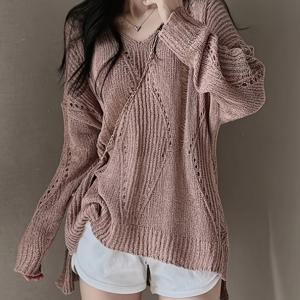 TEMU 여성용 루즈핏 긴팔 가디건 지오메트릭 패턴 - 베이지, 풀오버 스타일, 캐주얼 봄/여름 상의, 캐주얼 웨어 | 지오메트릭 패턴 상의 | 신축성 있는 원단