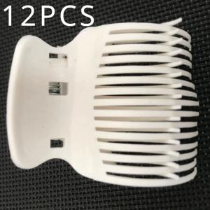 TEMU 12pcs 살롱 등급 핫 롤러 바레트 클립 - 곱슬머리용 열 없는 절연 헤어 클립, DIY 스타일링 도구, 강력한 홀드, 살롱 및 가정용 헤어드레싱 용품