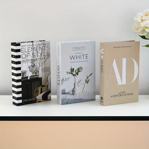 TEMU 3pcs 현대적인 미니멀한 인공 책 세트 - 블랙, 화이트 및 베이지 색상 - 현대적인 책 장식으로 집, 사무실, 또는 소매 디스플레이를 위한 실용적인 종이 책 프롭으로 스타일리시한 배경과 사진 옵션을 위한 책 장식