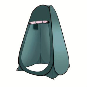 TEMU 1pc 휴대용 팝업 프라이버시 샤워 텐트, 스틸 프레임, 폴리에스터 재질, 삼각형 모양, 지퍼 클로저, 발자국 기능, 캠핑, 하이킹, 해변 및 비상사태 사용에 이상적, 야외 프라이버시 쉘터 | 삼각형 화장실 텐트 | 공간적인 내부, 캠핑 액세서리|텐트