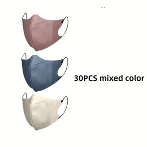 TEMU 30개 세련된 3D 통기성 일회용 성인 마스크 - 편안하고 가벼우며 남성과 여성에게 적합한 혼합 색상 다양성 팩, 야외 활동, 파티 및 이벤트에 완벽