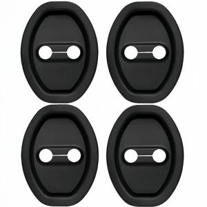 TEMU 4pcs/set 실리콘 도어 잠금 버클 보호 커버! 방수 및 소음 감소 내부 액세서리, 모든 모델에 적합, 내구성 및 조용함
