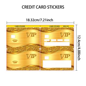 TEMU 4가지 독특한 디자인으로 구성된 슈퍼 럭셔리 골든 VIP 카드, 내구성과 긁힘 방지 기능이 있는 개인 정보 스티커, PVC 소재로 제작, 신용 카드, 교통 카드, 신용 카드, 키 및 기타 용도로 적합, 카드 커버, 은행 카드를 보호, 파티 선물 및 휴일 선물에 적합