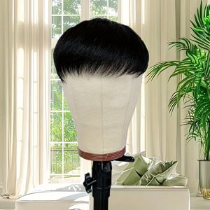 TEMU 남성용 100% 인간 머리카락 투페 토퍼 - 짧은 헤어라인 복구를 위한 18x20cm/7x8인치 모노 베이스 헤어피스, 자연스러운 블랙 남성용 가발, 짧은 머리용 가발, 자연스러운 룩 헤어피스