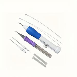 TEMU 7개 DIY 자수 펀치 네델 키트 - 매직 자수 펜과 4가지 크기의 네델 - 뜨개질, 수제 및 스티칭 공예 도구에 완벽한 초보자, 공예 필수품 | 생동감 있는 자수 | 내구성 있는 공예 도구, 자수 용품