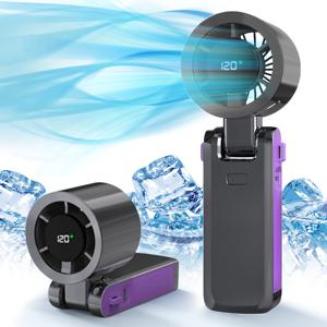 TEMU YITUMU 휴대용 휴대용 터보 팬, 120 속도 설정, 3000mAh 충전식 배터리, 접이식 3-in-1 디자인, 강력한 공기 흐름, 여행, 캠핑, 하이킹, 야외 사용을 위한 조용한 USB 미니 팬 - ABS 소재, 다듬은 마감, USB 충전, 실내 및 실외 사용, 캠핑 Fa|휴대용에어컨|캠핑선풍기|에어컨선풍기