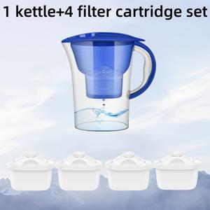 TEMU 1Kettle+4 필터 세트, 개선된 물질 품질을 위한 4층 정밀 필터링, 세척 가능한 PP 소재, 일회용 병형 물 사용을 줄여줌, 가정, 야외, 사무실 및 휴대용 사용에 적합, 염소 및 스케일 제거