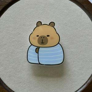 TEMU 2D 평면 만화 재미있는 카피바라 폰 케이스 붙여넣기 스타일 홀더, 독특하고 귀여운 카피바라 디자인, 접이식 손가락 모바일 폰 그립, 친구와 가족을 위한 선물