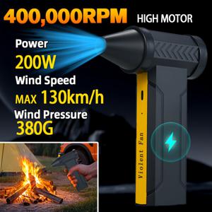 TEMU 400,000 RPM 휴대용 터보 제트 팬 공기 블로워, 380g 추력 휴대용 공기 블로워, MAX 130km/h 바람 속도 냉각 고성능 블로워, Type-C 빠른 충전, 10000mAh 배터리, 브러시리스 모터, 눈 제거, 바베큐, 캠핑, 아버지의 날 선물|캠핑선풍기