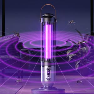 TEMU 휴대용 가정용 강력 모기퇴치기 USB 모기 스와터 램프 실내 플라이 제거기 360° 전기 충격 UV 곤충 트랩 실내 무소음 모기 함정