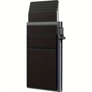 TEMU 남성용 RFID 차단 카드 홀더, 알루미늄 합금 자동 팝업 신용카드 홀더