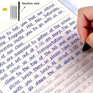 TEMU 영어 이탤릭체 3D 그루브 연습 복사본 필기 연습 캘리그라피 북 영어 알파벳 단어 재사용 가능한 책, 전체 점수 구성