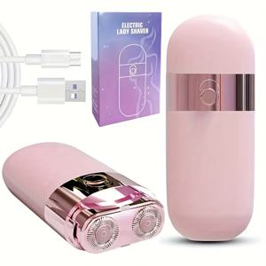 TEMU 여성용 USB 충전식 이중 헤드 전기 제모기 - 겨드랑이, 얼굴, 팔, 다리, 비키니 지역 및 등에 완벽함