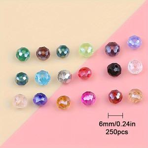 TEMU 컬러풀 유리 비즈 2/4/6/8/10mm AB 컬러 플랫 라운드 페이세트드 스페이서 비즈, 여성용 DIY 주얼리 만들기, 팔찌, 귀걸이, 목걸이에 적합 - 공예 용품