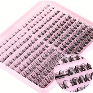 TEMU 240개입 내추럴 룩 클러스터 속눈썹 키트 - 8-16mm D컬, 저자극성 DIY 속눈썹 연장으로 풍성하고 볼륨감 있는 뷰