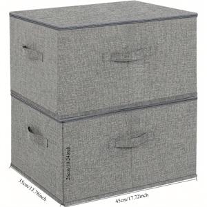 TEMU 2pcs 천 스토리지 박스 접이식 스토리지 박스(뚜껑 포함) 손잡이가 있는 스토리지 바이날(뚜껑이 있는 스토리지 박스) 대용량, 옷, 장난감, 사진, 옷장, 침실, 가정용 천 스토리지 큐브