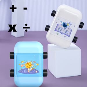 TEMU 2개 스마트 수학 롤러 스탬프, 덧셈, 뺄셈, 곱셈, 나눗셈 세트, 2-in1 재사용 가능한 롤러 수학 교육용 스탬프, 교체 가능한 잉크 학교 용품