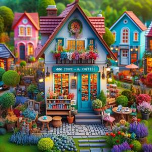 TEMU 풍경 호수 전망 5D DIY 페인팅 키트 | 초보자를 위한 라운드 드릴 캔버스 아트 | 커피숍 코티지 크로스 스티치 | 홈 데코 선물 - 다양한 사이즈, 풍경 테마