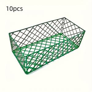 TEMU 10pcs 플라스틱 꽃 폼 케이지, 꽃 배치용 직사각형 꽃 도자기 브래킷, 그린 오아시스 꽃 폼 브래킷, 바구니, 아치, 벽 디스플레이
