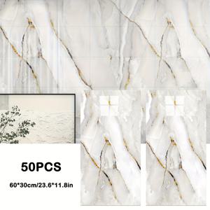 TEMU /100개 Marble 효과 자체 접착 벽 타일, 비닐 폼 벽 스티커, 방수 및 방습, 청소 및 절단이 쉬움, 욕실, 거실, 주방, 침실 리노베이션|스티커