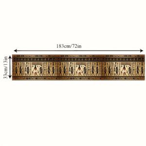 TEMU 1개 이집트 아트 테이블 러너 - 100% 폴리에스터 직사각형 식탁보, 상징문자 & 신 모티프, 생생한 색상, 홈 데코, 파티용, 축제 장식, 전통 패턴, 내구성 있는 원단, 스타일리시 다이닝 액세서리, 이벤트 주최자용, 페스티벌 장식, 쉬운 관리 소재