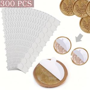 TEMU 300/600pcs DONQE 양면 접착 왁스 밀봉 스티커 - 안전한 왁스 밀봉을 위한 제거 가능한 스티키 타크 푸티, 초대 및 공예에 이상적 (1 인치), 초대용 밀봉|실링왁스