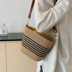 TEMU 여성용 여름 바구니, 대용량 어깨 토트, 지퍼 클로저, 폴리에스터 안감, 천 재질, 흰색 해변용 커뮤터 백, 블랙 , 다용도 크로스바디 백 | 세련된 액세서리 | 천 재질 바구니
