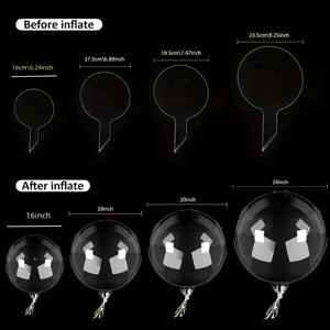 TEMU 블랙 & 화이트 퍼즐 디자인의 투명 보보 버블 풍선 50개 세트 (16/18/20/24인치) - 결혼식, 생일, 샤워 및 휴일에 사용 가능한 재사용 플라스틱 파티 장식품 - 창의적인 선물 & 축제 액세서리, 생일 풍선
