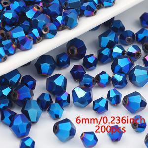 TEMU 유리 블루 무지개 컷 스페이서 비즈, 드릴드, 3/4/6/8mm, 120/200/400/800개, 수제 DIY 쥬얼리 만들기, 액세서리, 신발, 의류, 커튼 재료