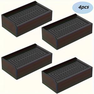 TEMU 1 세트 4pcs 헤비 듀티 조절 가능한 가구 라이저, 스택 가능, 책상 리프트, 논슬립 패드가 있는 다리 연장기, 테이블, 소파, 의자, 침대 프레임 발 액세서리, 1102 LBS/499.86KG까지 지원, 4팩, 블랙|소파패드