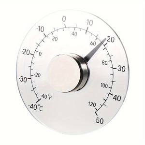 TEMU 1pc 실내 실외 창문 온도계, 투명 디스크, 날씨 온도계, 정확한 읽기, 배터리 필요 없음, 전기 없이 사용 가능, 가정, 사무실, 파티오용