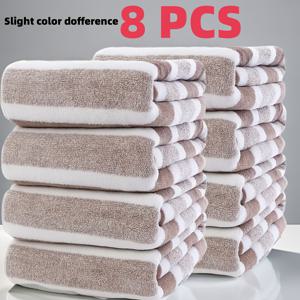 TEMU 8개 타월 세트, 빠르게 건조, 우수한 코랄 플리스, 피부 친화적, 13.7X29.5 인치 - 스파, 살롱, 욕실, 주방에 적합 - 밝은 다색 옵션, 욕실 타월 | 밝은 타월 세트 | 폴리에스테르 코랄 플리스