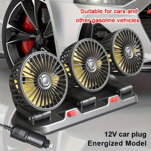 TEMU 자동차 트리팬, 고속 공기 흐름 12V/24V 유니버설 자동차 팬, 다중 속도 조절, 다각형 공기 흐름, 부드러운 강력한 바람, 조용한 고효율 냉각, 위/아래 조절 가능, 대부분의 차량에 적합, 배터리 없음|차량용선풍기