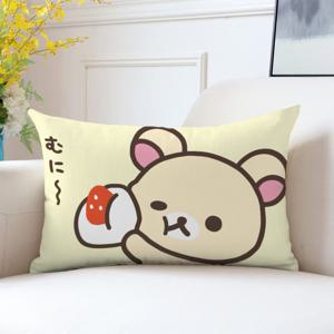 TEMU 1pc 귀여운 곰 테마 베개 커버 18x18 인치 - 양면 프린트, 지퍼 클로저, 소파 및 소파 장식용 기계 세척 폴리에스테르, 현대 스타일, 곰 베개|베개커버