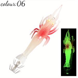 TEMU LUREGO 야광 소프트 새우 & 오징어 지그 루어, 10cm/9.5g - 현실적인 멀티 컬러 낚시 미끼, 배스, 송어, 바닷물 및 민물용, 높은 가시성 고품질 디자인, 민물낚시 | 생동감 넘치는 낚시 루어 | 내구성이 뛰어난 플라스틱 루어, 상위 물 위 낚시 루어