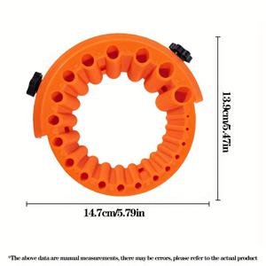 TEMU 드릴 비트 샤프너, 전동 액세서리, 2-13mm 비트 호환, 115/125mm 모델용. 정밀 연마 기능, 플라스틱 소재, 무전원, 오렌지색. 다중 직경 비트 재활용용 그라인더/샤프너, 멀티 스펙 보조 도구